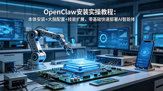 OpenClaw安装实操教程:本体安装+大脑配置+技能扩展,零基础快速部署AI智能体-91副业网
