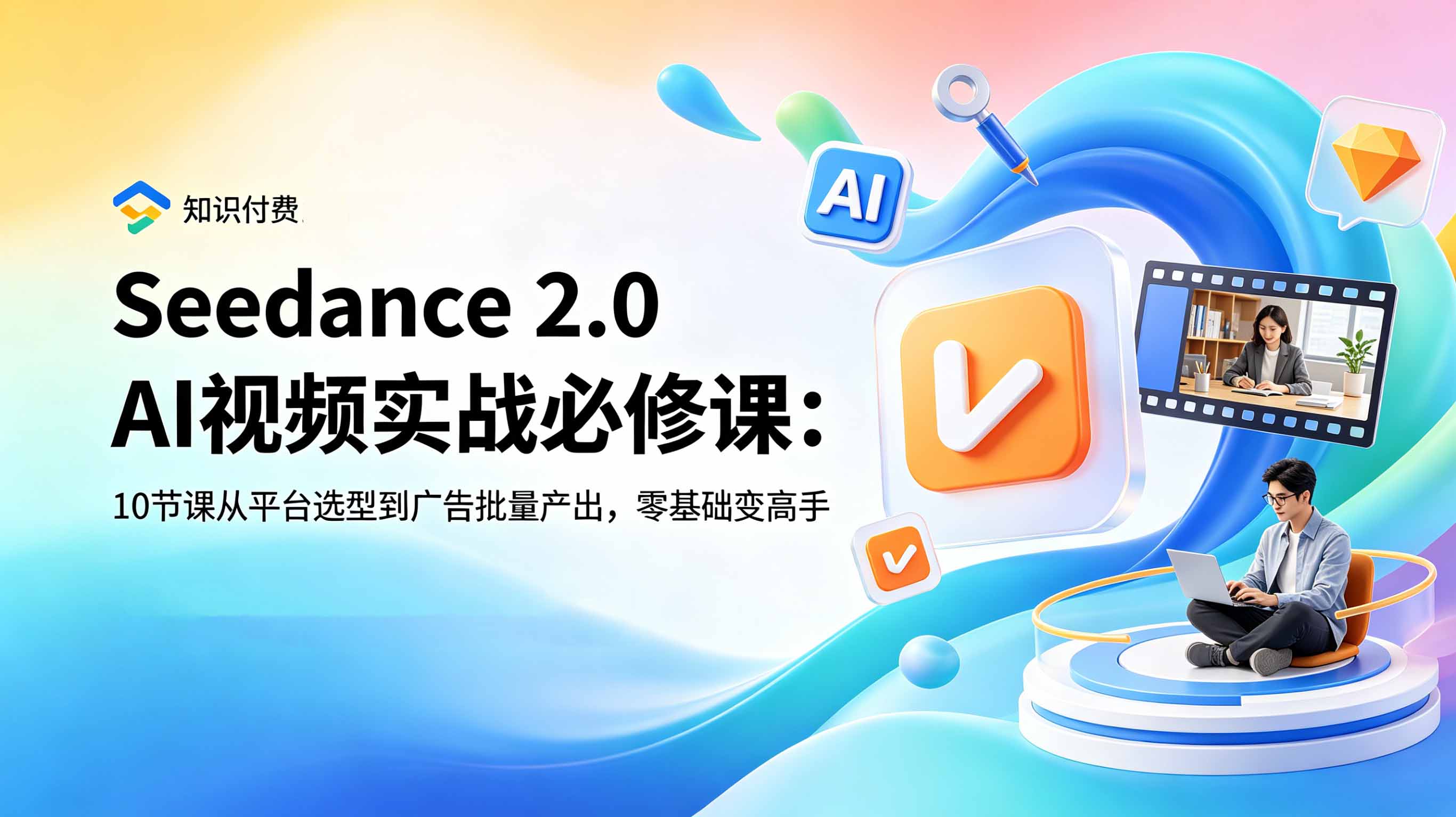Seedance 2.0 AI视频实战必修课：10节课从平台选型到广告批量产出，零基础变高手-91副业网