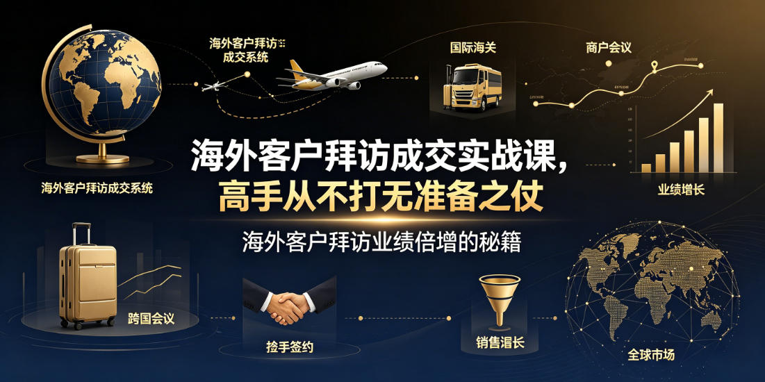 海外客户拜访成交实战课，高手从不打无准备之仗，海外客户拜访业绩倍增的秘籍-91副业网