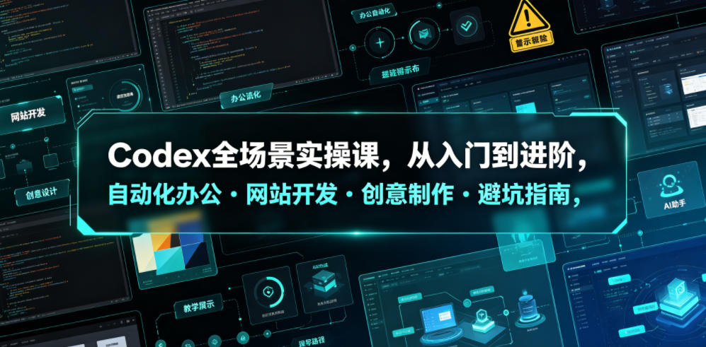 Codex全场景实操课，从入门到进阶，自动化办公・网站开发・创意制作・避坑指南，全流程教学-91副业网