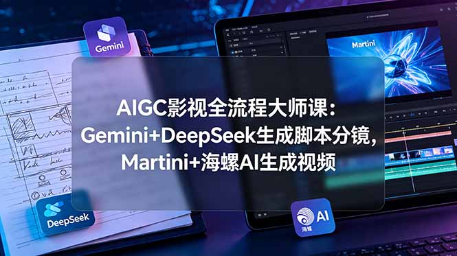 AIGC影视全流程大师课：Gemini+DeepSeek生成脚本分镜，Martini+海螺AI生成视频-91副业网