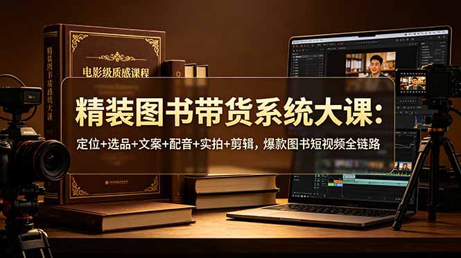 精装图书带货系统大课：定位+选品+文案+配音+实拍+剪辑，爆款图书短视频全链路-91副业网