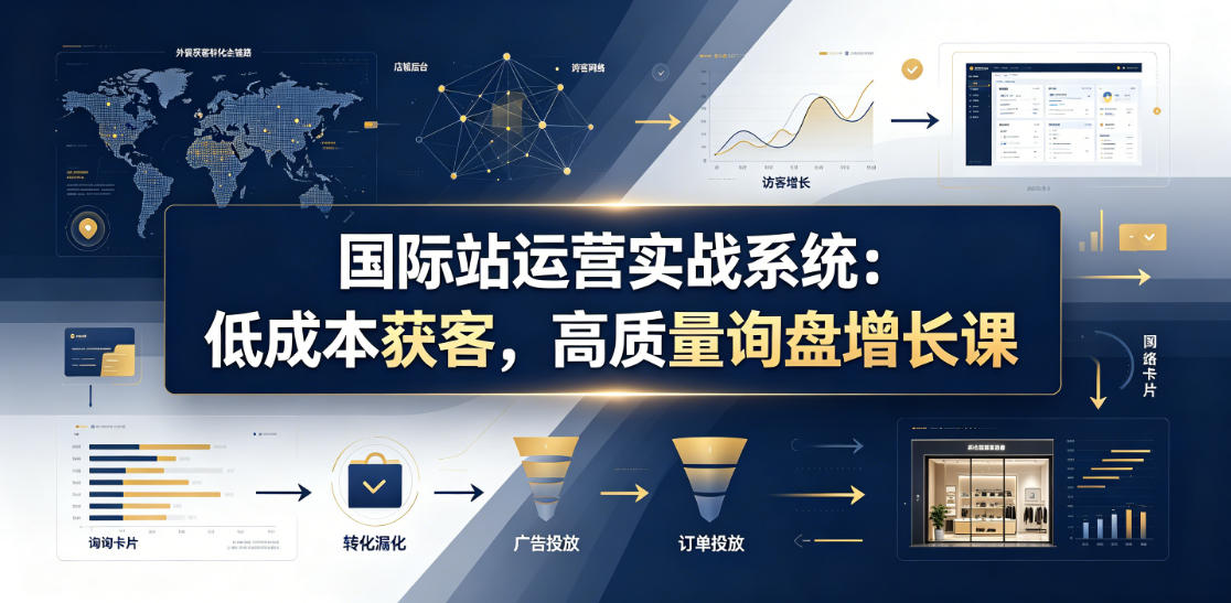 国际站运营实战系统:低成本获客,高质量询盘增长课(更新26年)-91副业网