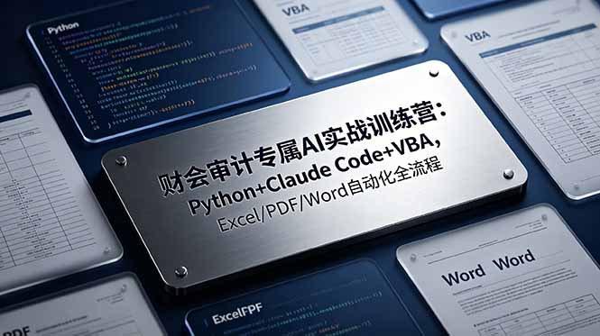 财会审计专属 AI实战训练营：Python+Claude Code+VBA，Excel/PDF/Word自动化全流程-91副业网