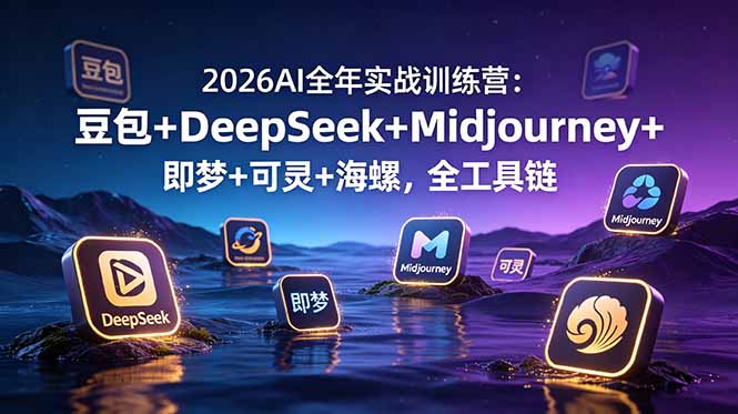 2026AI全年实战训练营：豆包+DeepSeek+Midjourney+即梦+可灵+海螺，全工具链-91副业网