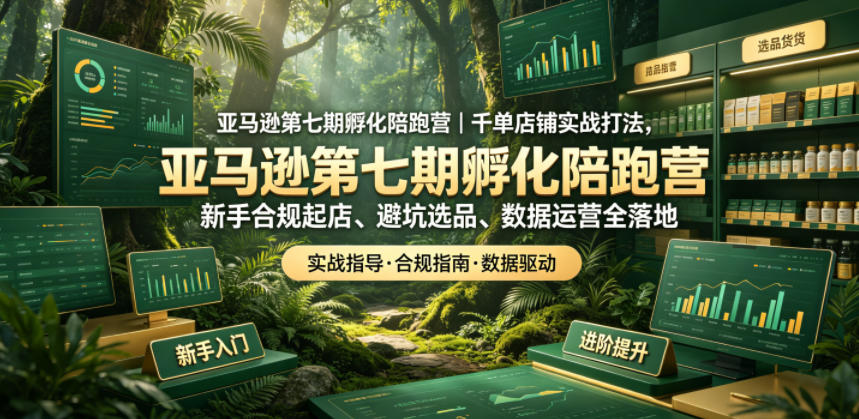 亚马逊第七期孵化陪跑营｜千单店铺实战打法，新手合规起店、避坑选品、数据运营全落地(更新0625)-91副业网