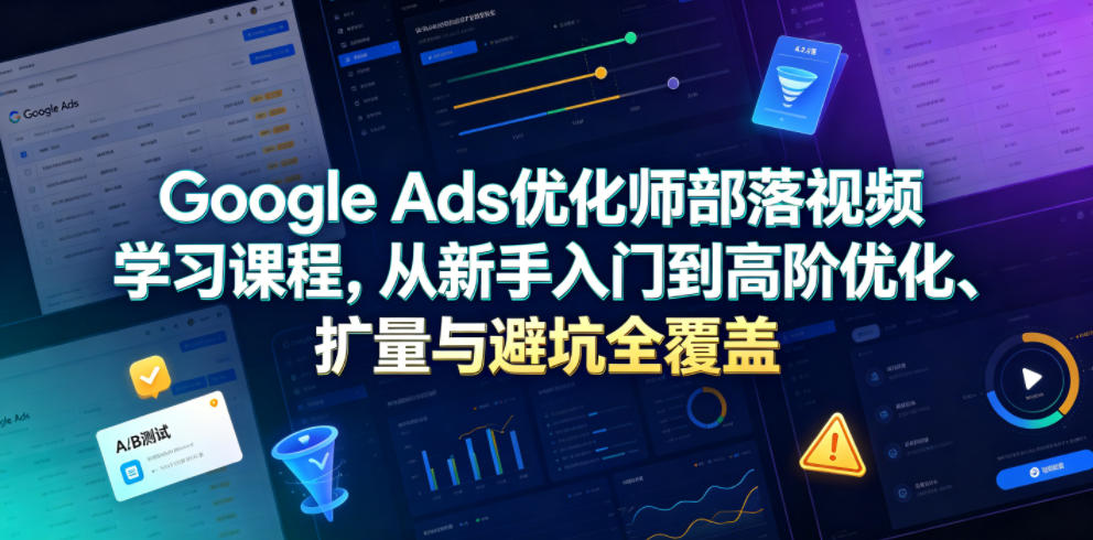 Google Ads优化师部落视频学习课程，从新手入门到高阶优化、扩量与避坑全覆盖(更新2026)-91副业网
