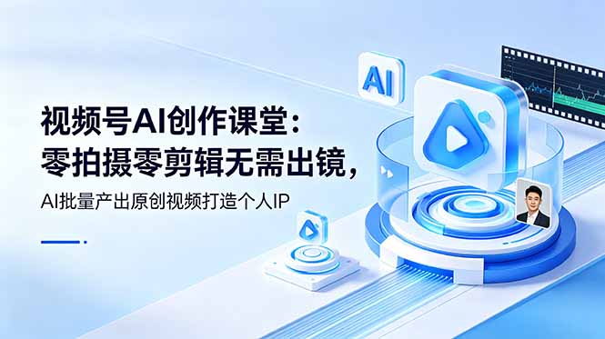视频号AI创作课堂：零拍摄零剪辑无需出镜，AI批量产出原创视频打造个人IP-91副业网