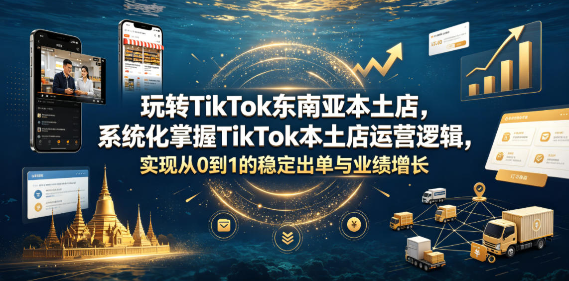 玩转TikTok东南亚本土店，系统化掌握TikTok本土店运营逻辑，实现从0到1的稳定出单与业绩增长-91副业网