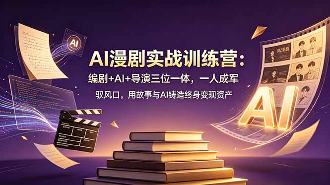 AI漫剧实战训练营：编剧+AI+导演三位一体，一人成军 驭风口，用故事与AI铸造终身变现资产-91副业网