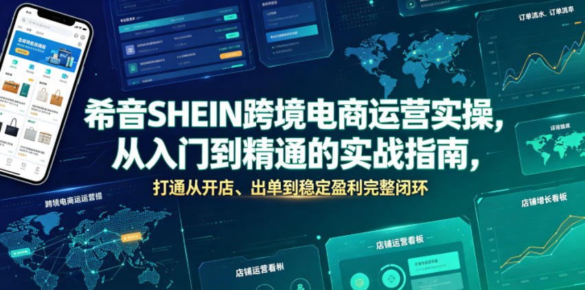 希音SHEIN跨境电商运营实操，从入门到精通的实战指南，打通从开店、出单到稳定盈利完整闭环-91副业网