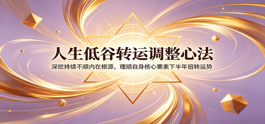 人生低谷转运调整心法：深挖持续不顺内在根源，理顺自身核心要素下半年扭转运势-91副业网