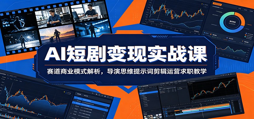 AI短剧变现实战课：赛道商业模式解析，导演思维提示词剪辑运营求职教学-91副业网