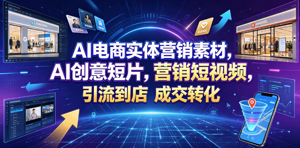 AI电商实体营销素材，AI创意短片，高效打造营销短视频，轻松引流到店，稳定提升门店客流与成交转化-91副业网