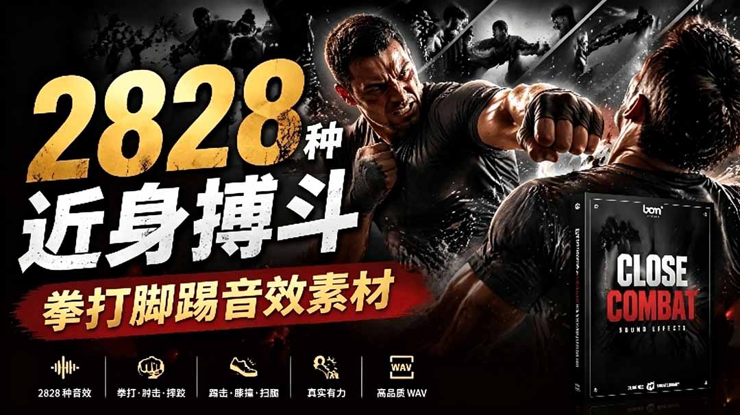 宝藏级别音效！2828种近身搏斗拳打脚踢音效素材，全部中文分类，免解压使用  Close Combat-91副业网