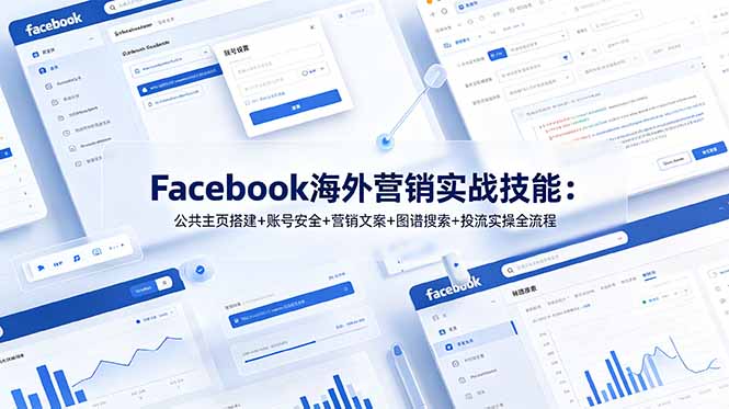 Facebook海外营销实战技能：公共主页搭建+账号安全+营销文案+图谱搜索+投流实操全流程-91副业网