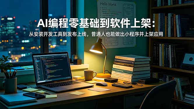 AI编程零基础到软件上架：从安装开发工具到发布上线，普通人也能做出小程序并上架应用商店-91副业网