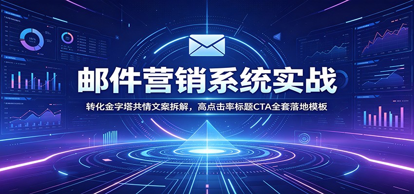 邮件营销系统实战：转化金字塔共情文案拆解，高点击率标题CTA全套落地模板-91副业网