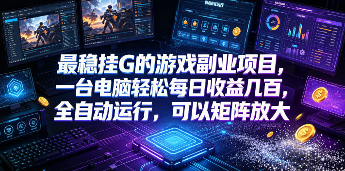 最稳挂G的游戏副业项目，一台电脑轻松每日收益几百，全自动运行，可以矩阵放大【揭秘】-91副业网