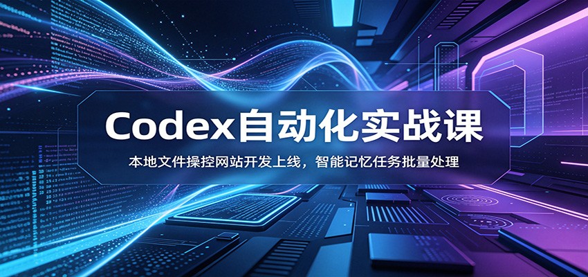 Codex自动化实战课：本地文件操控网站开发上线，智能记忆任务批量处理-91副业网