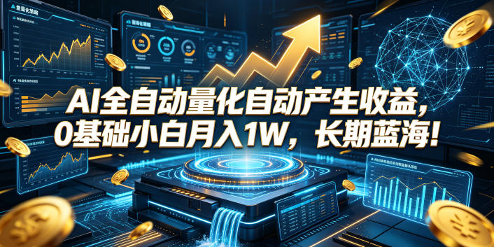 AI全自动量化自动产生收益,0基础小白月入1W,长期蓝海!【揭秘】-91副业网