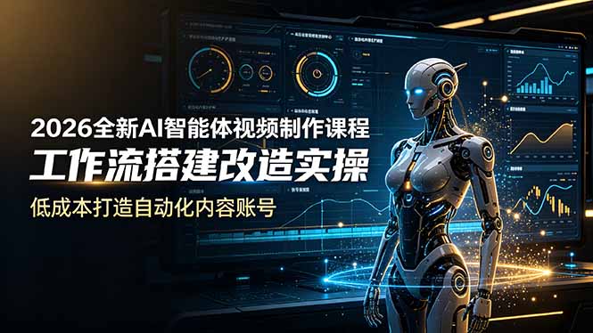 2026全新AI Codex智能体视频制作课程，工作流搭建改造实操，低成本打造自动化内容账号-91副业网