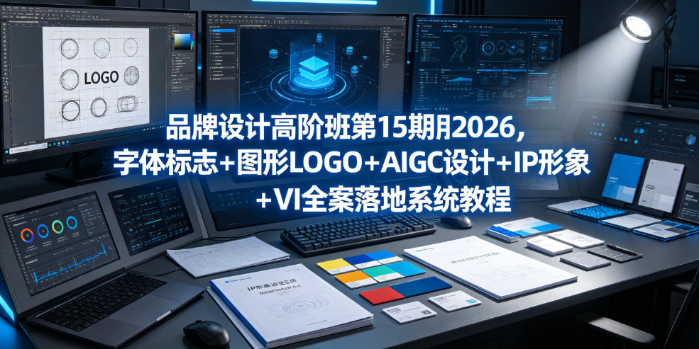 品牌设计高阶班第15期2026，字体标志＋图形LOGO＋AIGC设计＋IP形象＋VI全案落地系统教程-91副业网