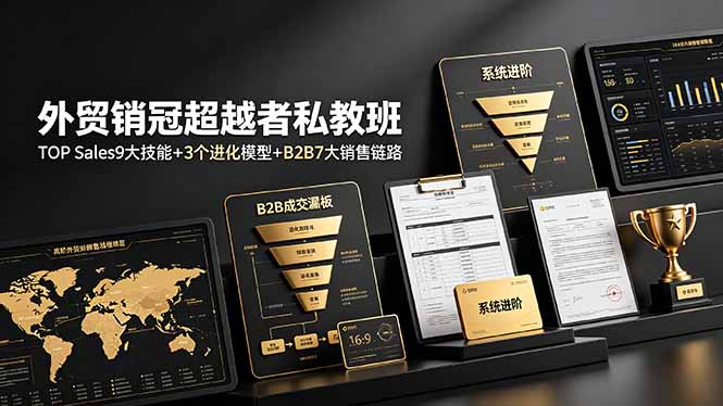 外贸销冠超越者私教班：TOP Sales9大技能+3个进化模型+B2B7大销售链路，系统进阶-91副业网