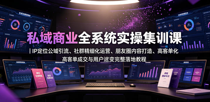 私域商业全系统实操课|IP定位公域引流、社群精细化运营、朋友圈内容打造、高客单成交与用户裂变完整落地教程-91副业网