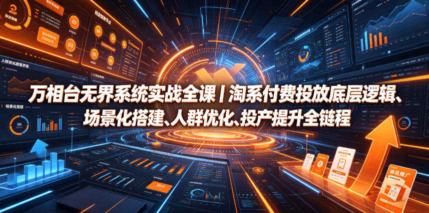 万相台无界系统实战全课|淘系付费投放底层逻辑、场景化搭建、人群优化、投产提升全链路运营教程-91副业网