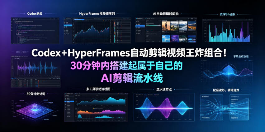 Codex＋HyperFrames自动剪辑视频王炸组合！30分钟内搭建起属于自己的AI剪辑流水线(完整版实操教程手册)-91副业网