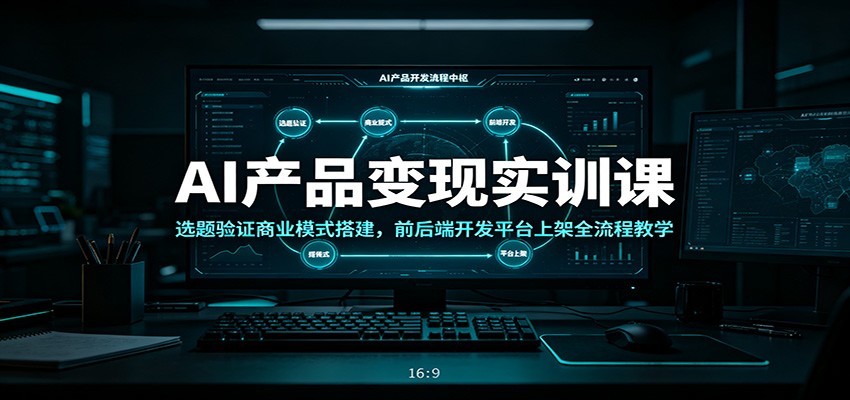 AI产品变现实训课：选题验证商业模式搭建，前后端开发平台上架全流程教学-91副业网