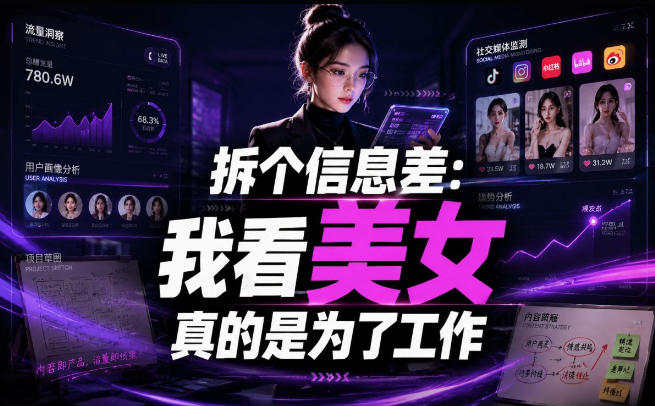 【理直气壮】我给看美女找了一个非常恰当的理由，信息差项目-91副业网
