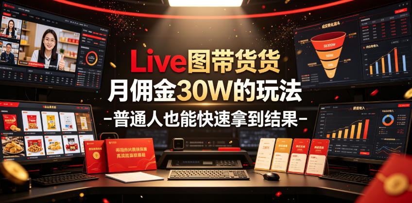 Live图带货月佣金30W的玩法-普通人也能快速拿到结果-91副业网