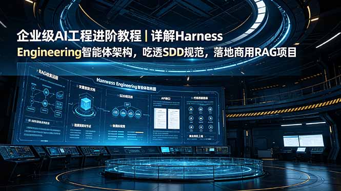 企业级AI工程进阶教程|详解Harness Engineering智能体架构,吃透SDD规范,落地商用RAG项目-91副业网