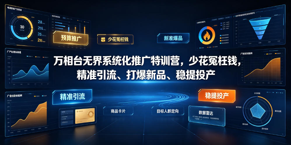 万相台无界系统化推广特训营VI0.0，少花冤枉钱，精准引流、打爆新品、稳提投产(全程录音+字幕)-91副业网