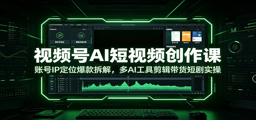视频号AI短视频创作课：账号IP定位爆款拆解，多AI工具剪辑带货短剧实操-91副业网