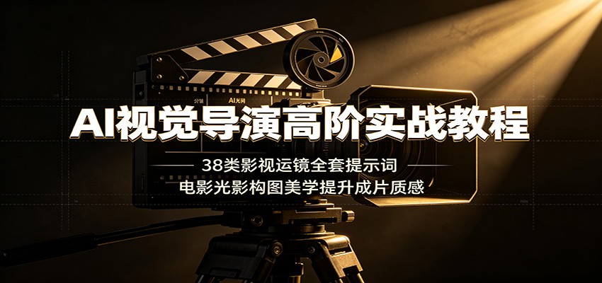 AI视觉导演高阶实战教程：38类影视运镜全套提示词，电影光影构图美学提升成片质感-91副业网