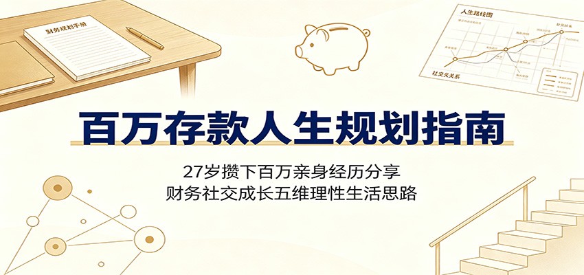 百万存款人生规划指南:27岁攒下百万亲身经历分享,财务社交成长五维理性生活思路-91副业网