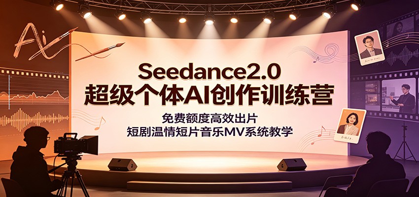 Seedance2.0超级个体AI创作训练营：免费额度高效出片，短剧温情短片音乐MV系统教学-91副业网