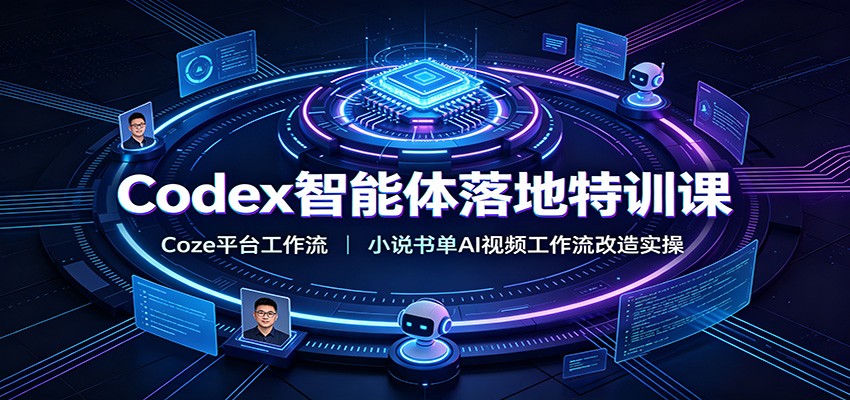 Codex智能体落地特训课:Coze平台工作流,小说书单AI视频工作流改造实操-91副业网