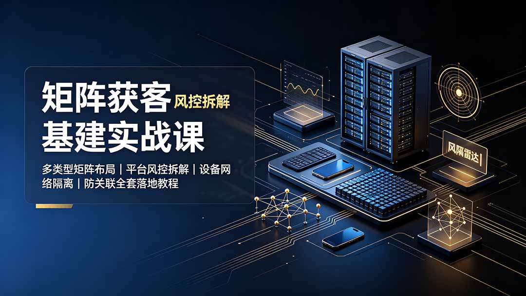 矩阵获客基建实战课：多类型矩阵布局｜平台风控拆解｜设备网络隔离｜防关联全套落地教程-91副业网