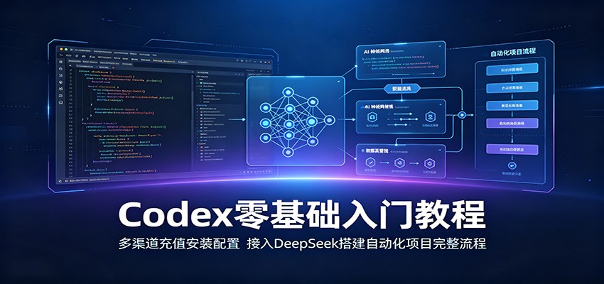 Codex零基础入门教程：多渠道充值安装配置，接入DeepSeek搭建自动化项目完整流程-91副业网