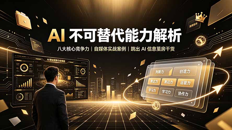 付费文章：AI 不可替代能力解析▸八大核心竞争力｜自媒体实战案例｜跳出 AI 信息茧房干货-91副业网