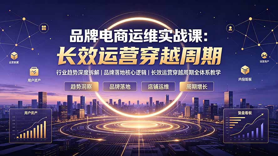 品牌电商运维实战课:行业趋势深度拆解|品牌落地核心逻辑|长效运营穿越周期全体系教学-91副业网