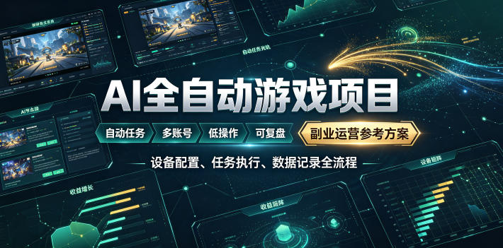 AI全自动游戏躺賺副业:日入几百,稳定运行三年的项目!【揭秘】-91副业网