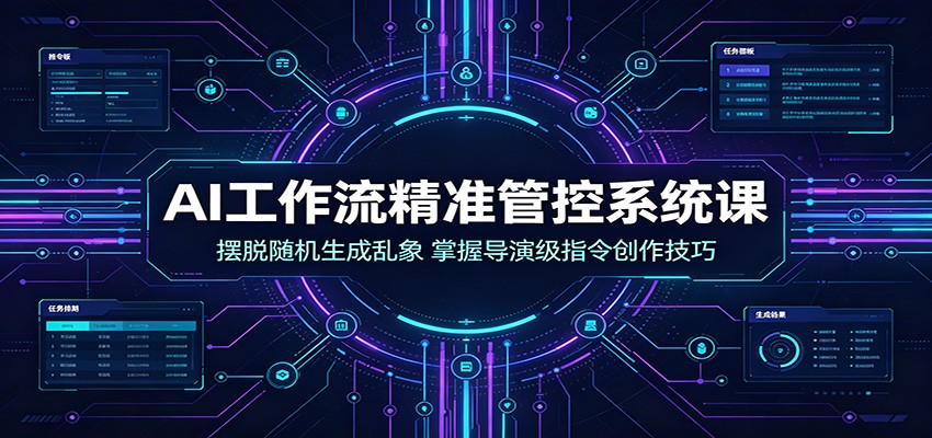 AI工作流精准管控系统课：摆脱随机生成乱象，掌握导演级指令创作技巧-91副业网