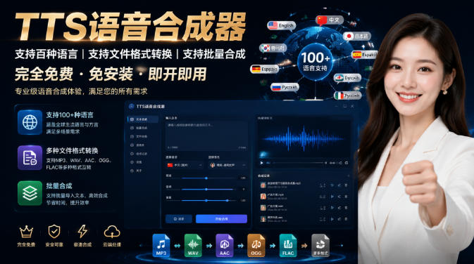 最新TTS配音，支持批量，支持文件格式转换，功能超多-91副业网