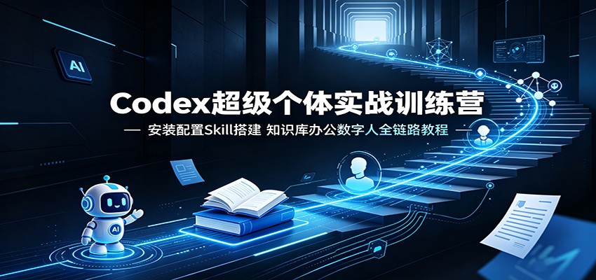 Codex超级个体实战训练营:安装配置Skill搭建,知识库办公数字人全链路教程-91副业网