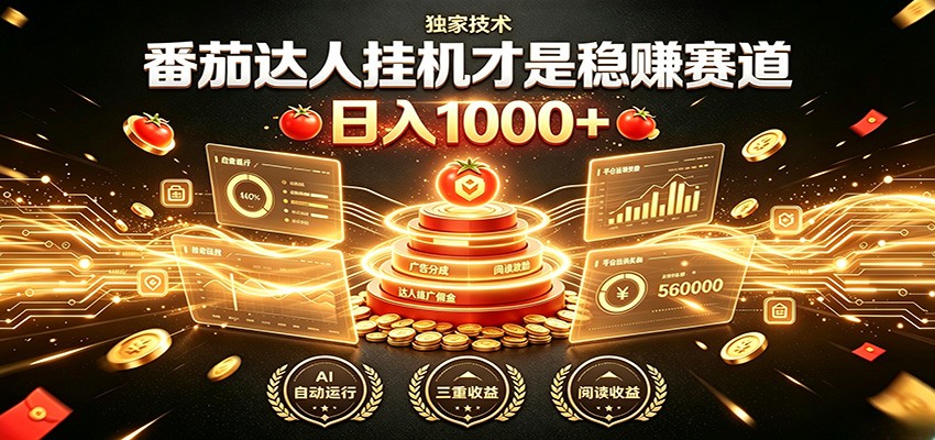 别再瞎找副业！番茄达人挂机才是稳赚赛道 日入1000+-91副业网